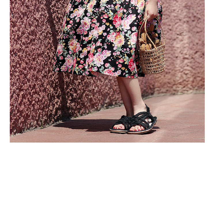 [507608] - Dress Anak Perempuan Fashion - Motif Dark Blossom