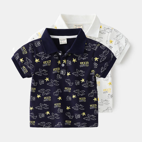 [513134] - Atasan Kaos Polo Fashion Anak - Motif Flying Dinosaur