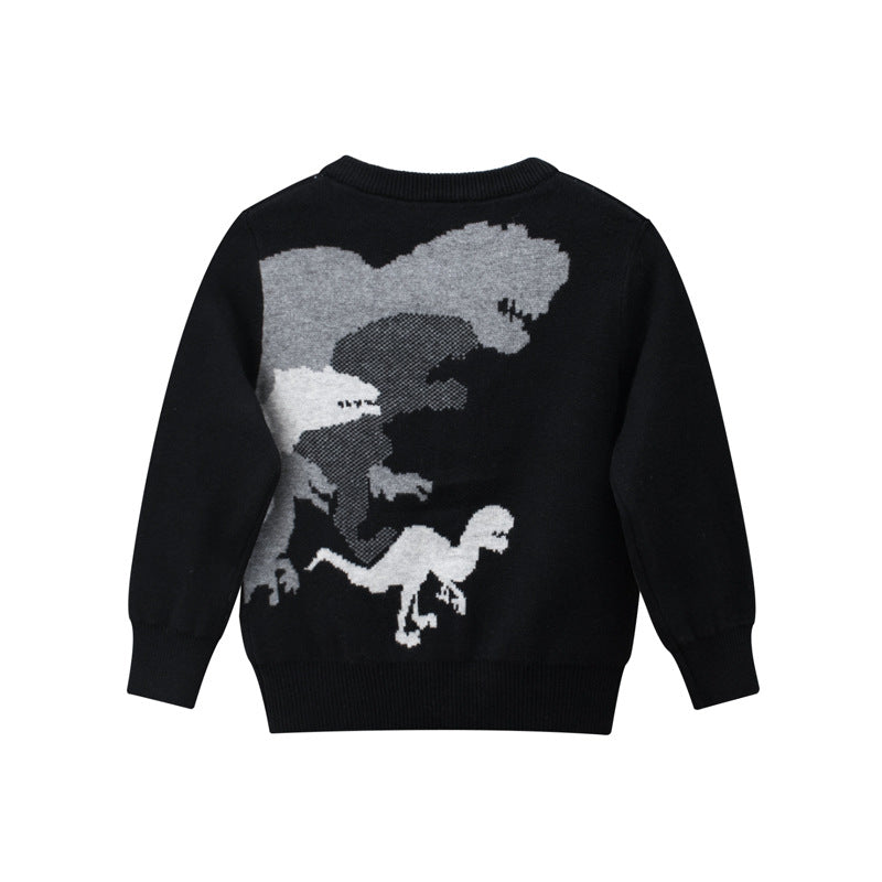 [121312] - Atasan Sweater Style Casual Anak - Motif Dino's Shadow