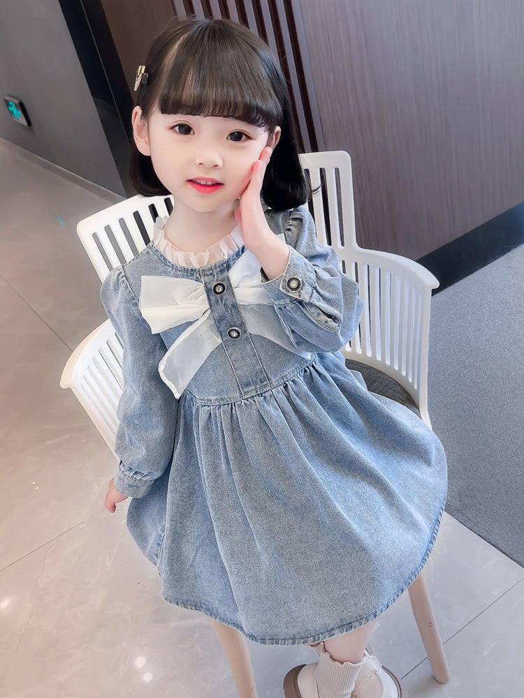 [507697] - Dress Kerah Renda Anak Perempuan - Motif Chest Ribbon