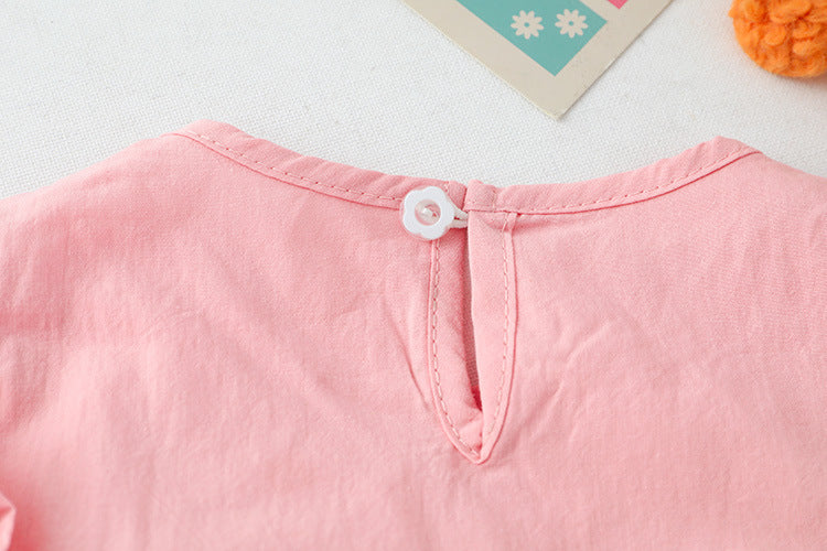 [340211] - Setelan 3D Blouse Renda Celana Cutbray Anak Perempuan - Motif Pretty Flower