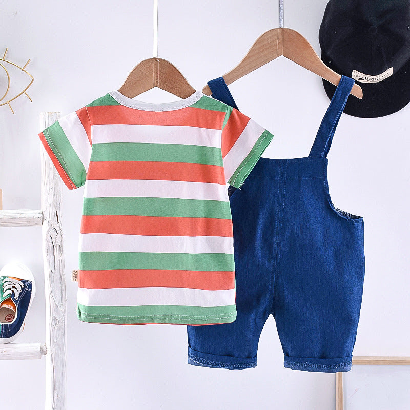 [368417] - Setelan Overall Fashion Anak - Motif Giraffe Pouch