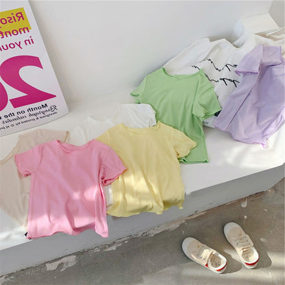 [507227] - Atasan Kaos Polos Fashion Anak Import - Motif Natural Color