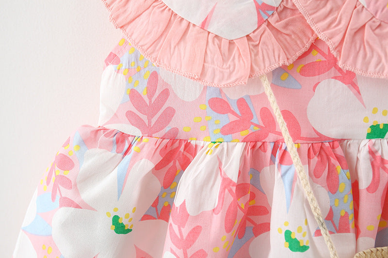 [340240] - Dress Bunga Pantai Lengan Kutung Anak Perempuan - Motif Blossom Lace