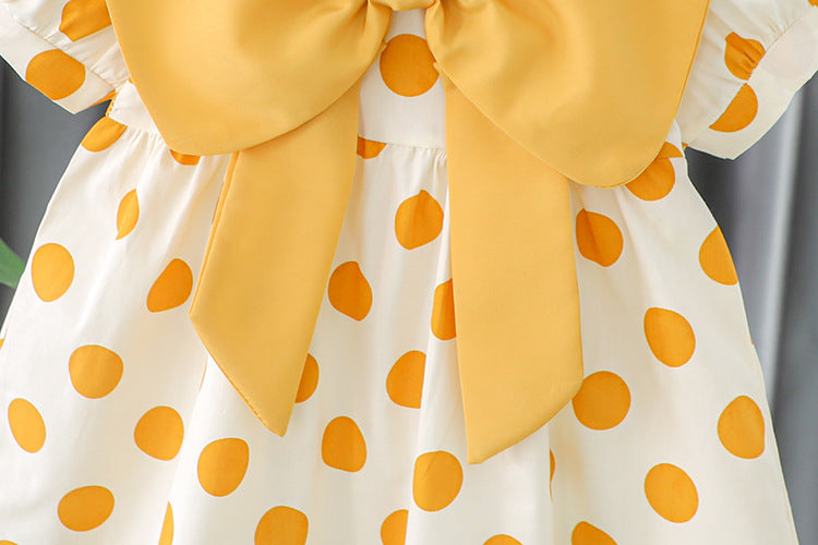 [340231] - Dress Polkadot Lengan Pendek Anak Perempuan - Motif Polka Ribbon