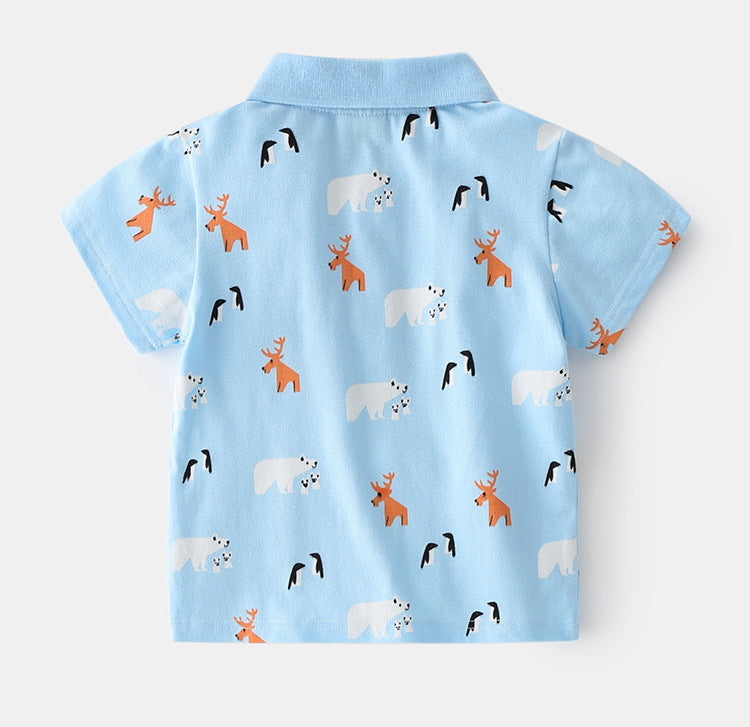 [513123] - Atasan Kaos Polo Fashion Anak - Motif Deer Bear