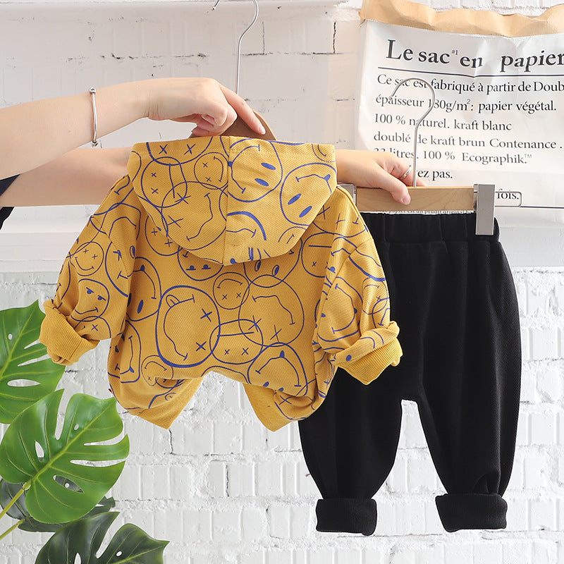 [345318] - Setelan Jaket Hoodie Celana Panjang Jogger Anak Laki-Laki - Motif Lots Emote