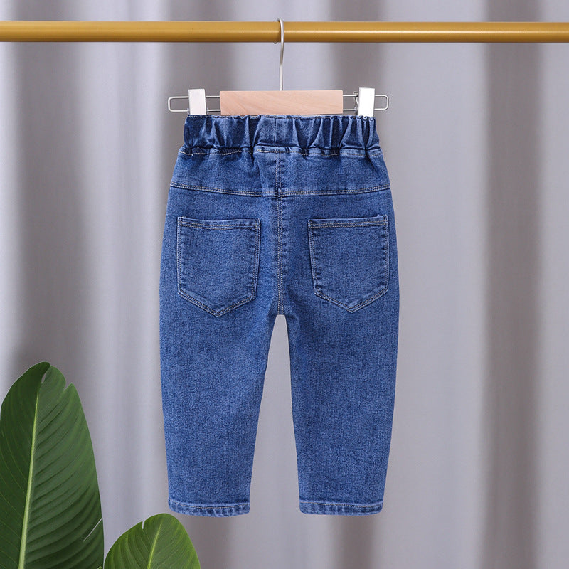 [102341] - Bawahan Jeans / Celana Panjang Anak Import - Motif Little Flower Bordir
