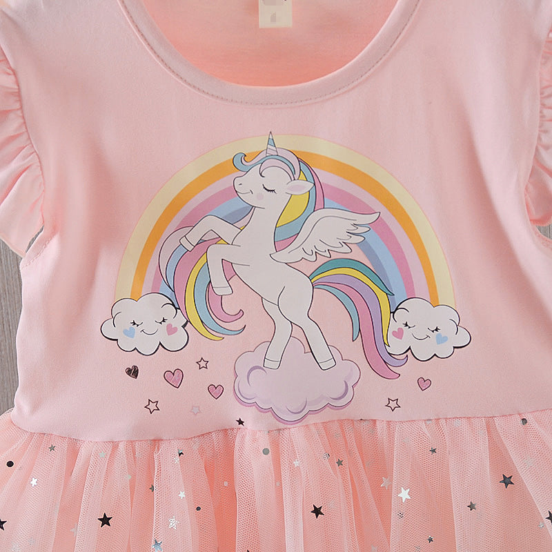 [363350] - Dress Fashion Anak - Rainbow Unicorn