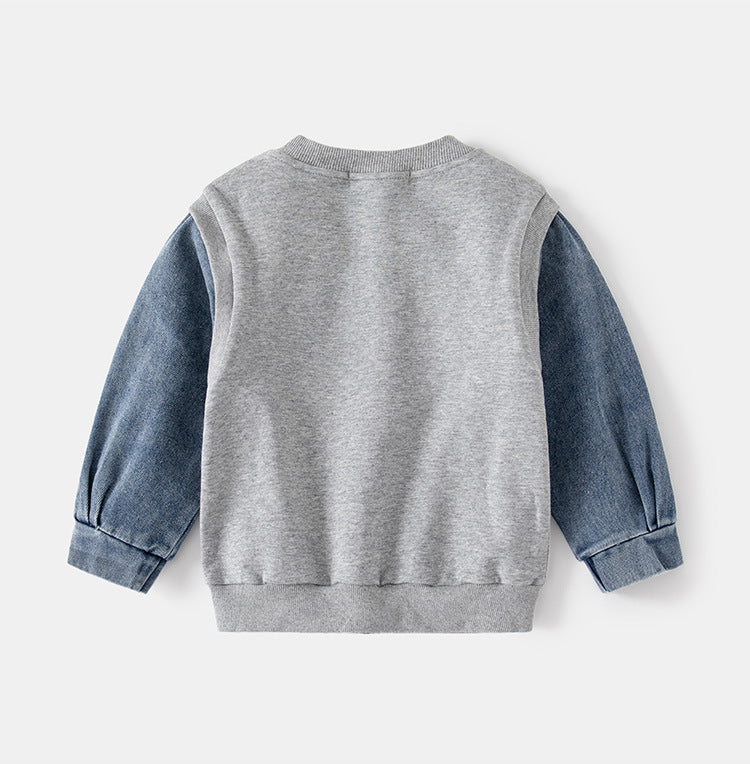 [513631] - Atasan Sweater Crewneck Lengan Panjang Anak Laki-Laki - Motif Chill Tiger