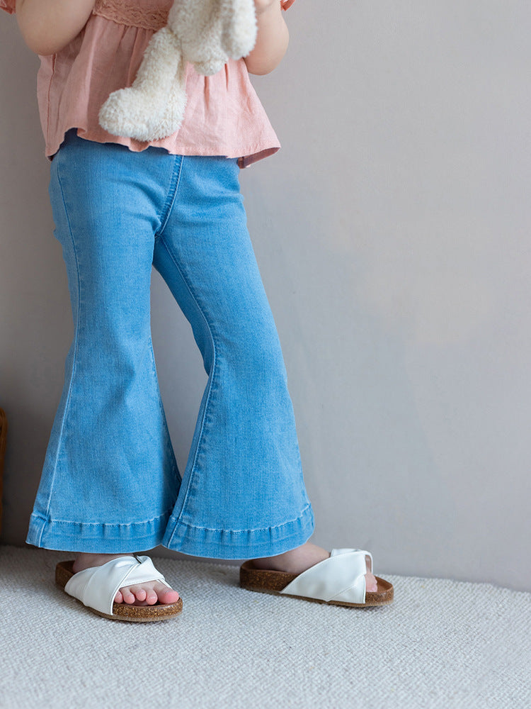 [507657] - Celana Panjang Jeans Cutbray Anak Perempuan - Motif Just Plain