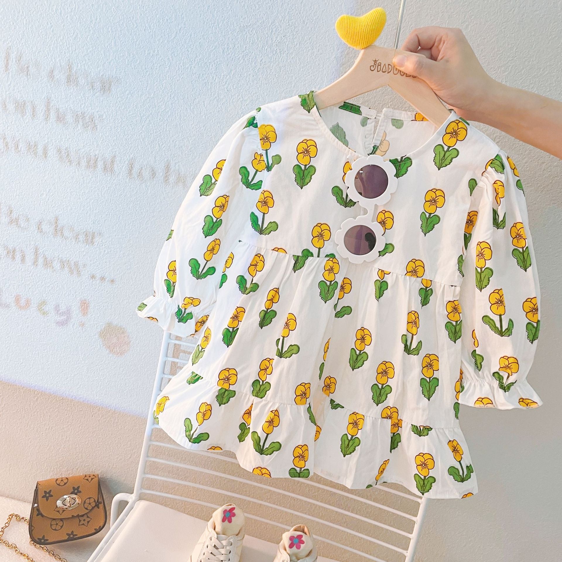 [340208] - Setelan 3 in 1 Blouse Jaket Cardigan Celana Legging Anak Perempuan - Motif Flower Rabbit