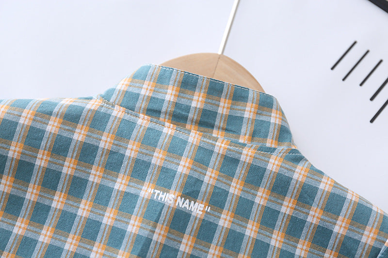 [368530] - Atasan Kemeja Koko Anak Fashionable - Motif Gingham Abstract