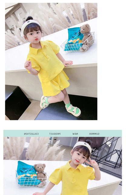 [507616] - Setelan Fashion Anak Perempuan Import - Motif Casual Plain