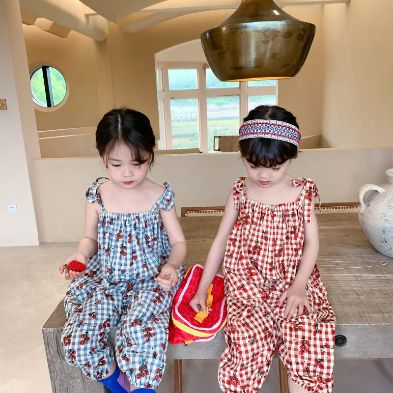[507480] - Baju Jumpsuit Fashion Anak Perempuan - Motif Tartan Plaid