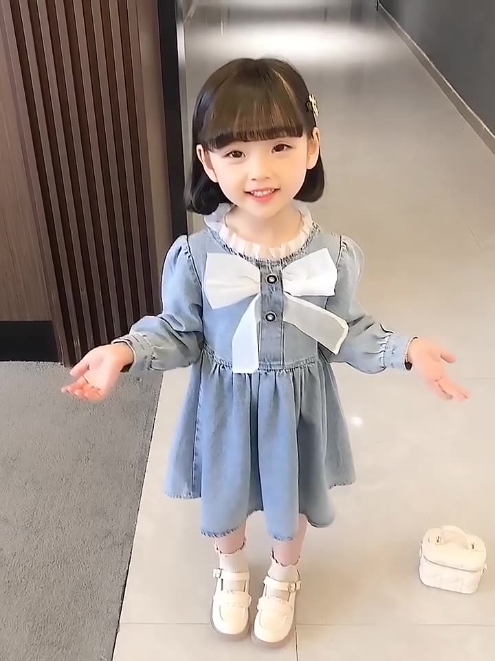 [507697] - Dress Kerah Renda Anak Perempuan - Motif Chest Ribbon