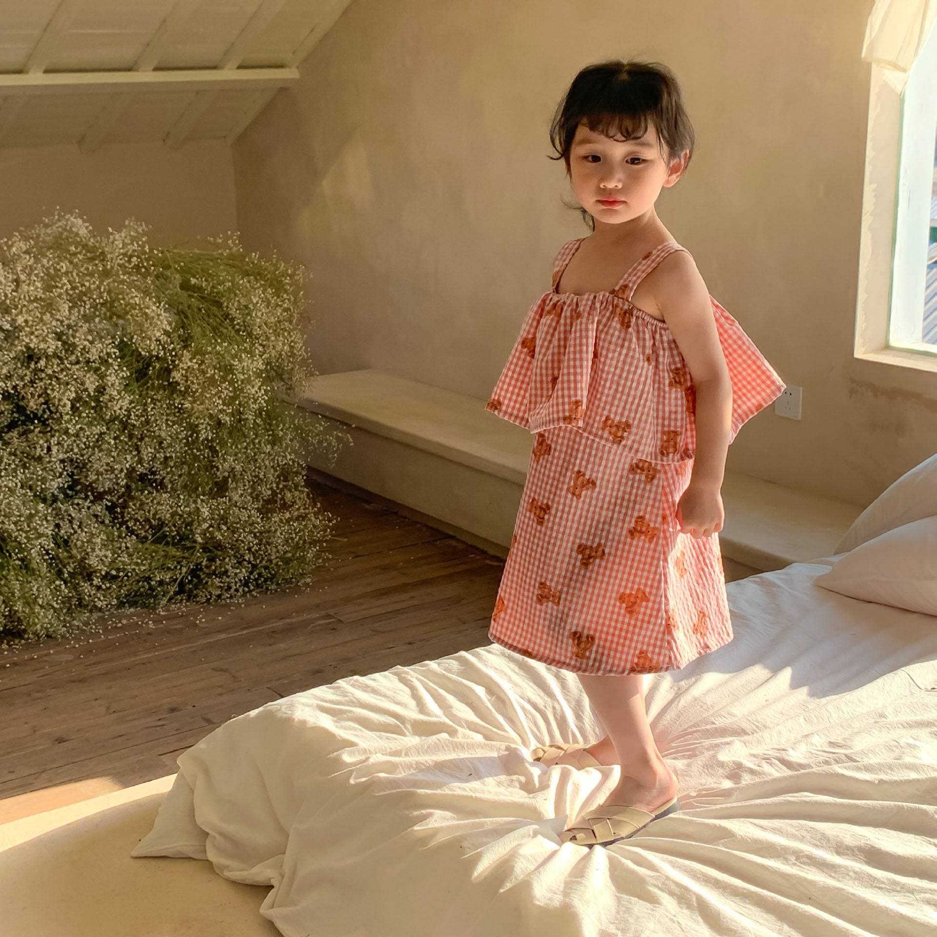 [507725] - Dress Tali Lengan Kutung Anak Perempuan - Motif Animal Box