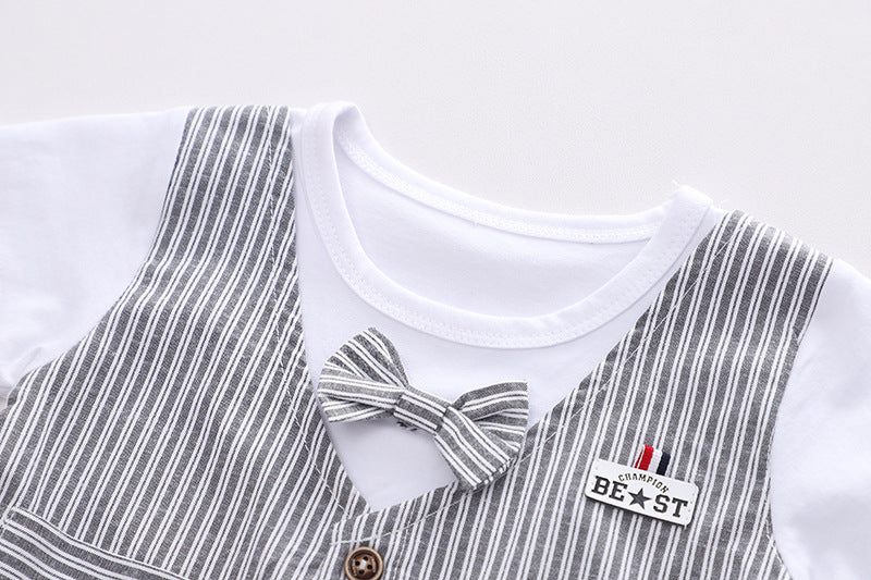 [368438] - Setelan Kemeja 3 In 1 Fashion Anak - Motif Vertical Line