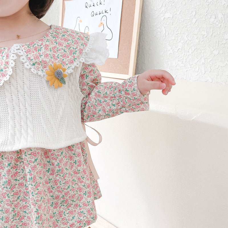 [340135] - Setelan Blouse Fashion Anak Perempuan - Motif Abstract Flowers