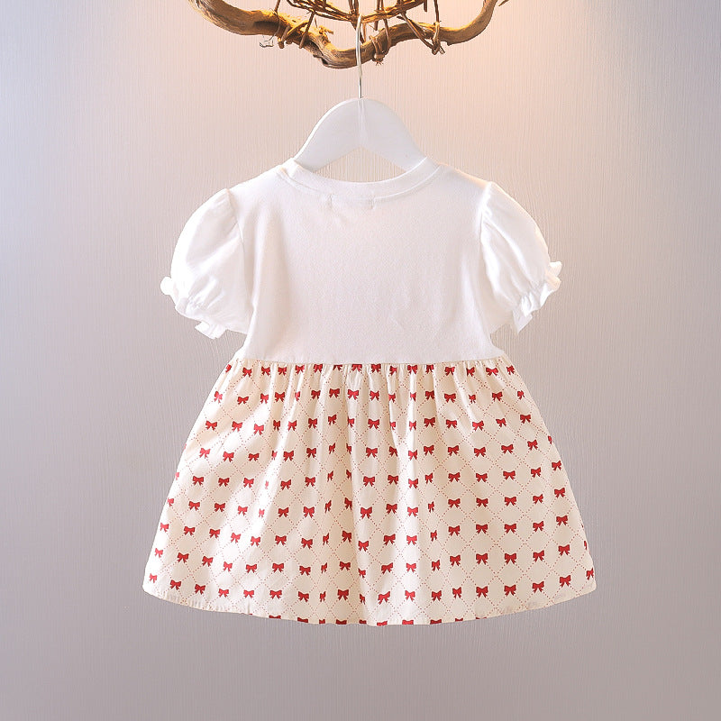 [352326] - Dress Mini Lengan Pendek Anak Perempuan - Motif Little Ribbon