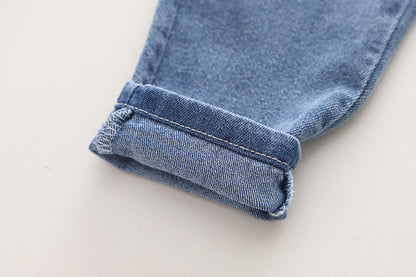 [340321] - Setelan 3 in 1 Sweater Rompi Celana Jeans Import Anak Perempuan - Motif Square Diamonds