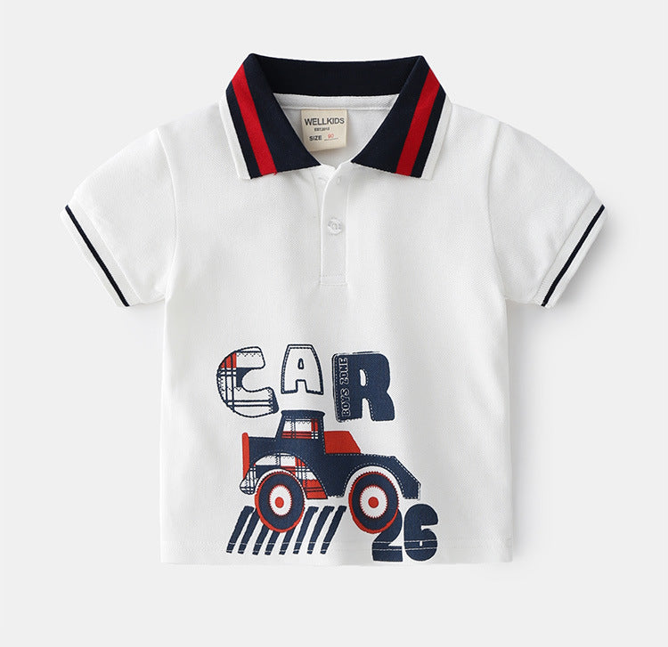 [513146] - Atasan Kaos Polo Fashion Anak - Motif Old Car