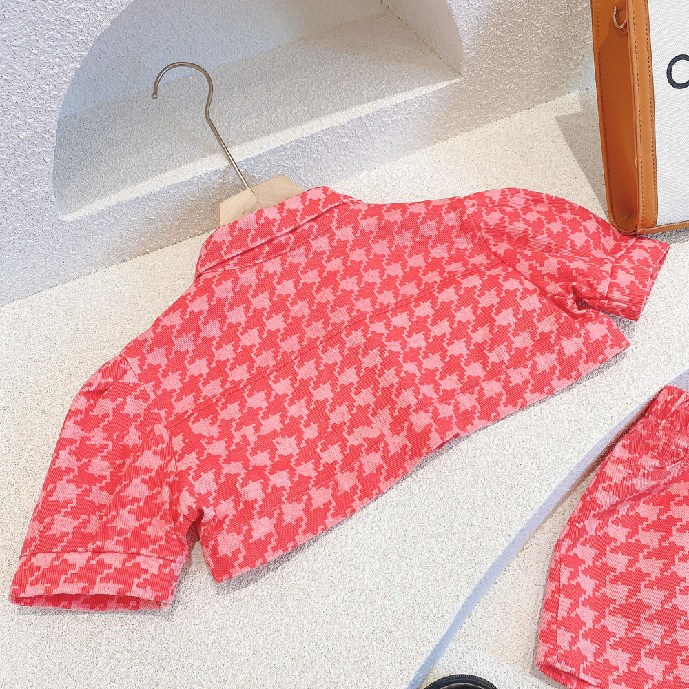 [363446] - Oneset 2in1 Setelan Baju Jaket Pink Crop Fashion Anak Perempuan Korea Cewek - Motif Fantastic Abstract