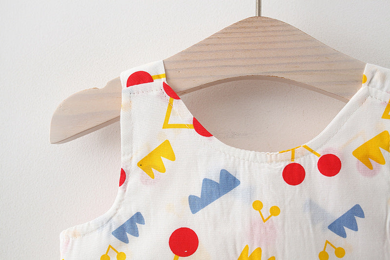 [340241] - Dress 3D Pantai Import Lengan Kutung Anak Perempuan - Motif Little Wing