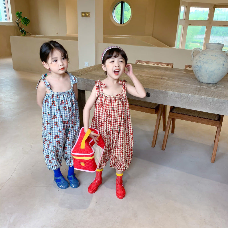 [507480] - Baju Jumpsuit Fashion Anak Perempuan - Motif Tartan Plaid