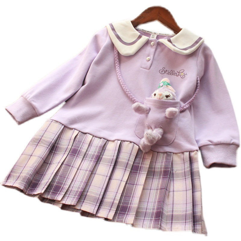 [363514] - 3D Dress Boneka Rok Lipat Plisket Gaya Korea Anak Perempuan - Motif Pocket Rabbit