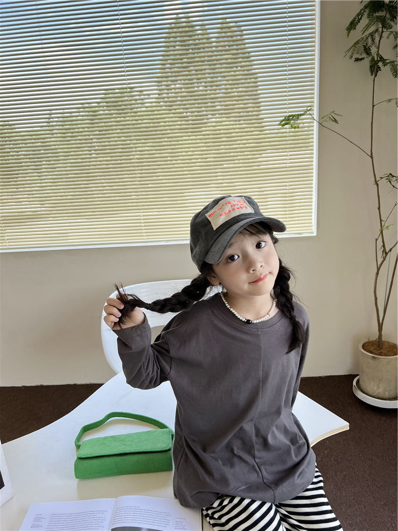 [507715] - Atasan Kaos Polos Oversize Anak Perempuan - Motif Plain Width