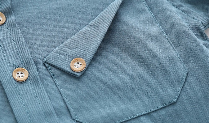 [513427] - Baju Atasan Kemeja Polos Anak - Motif Saggy Pockets