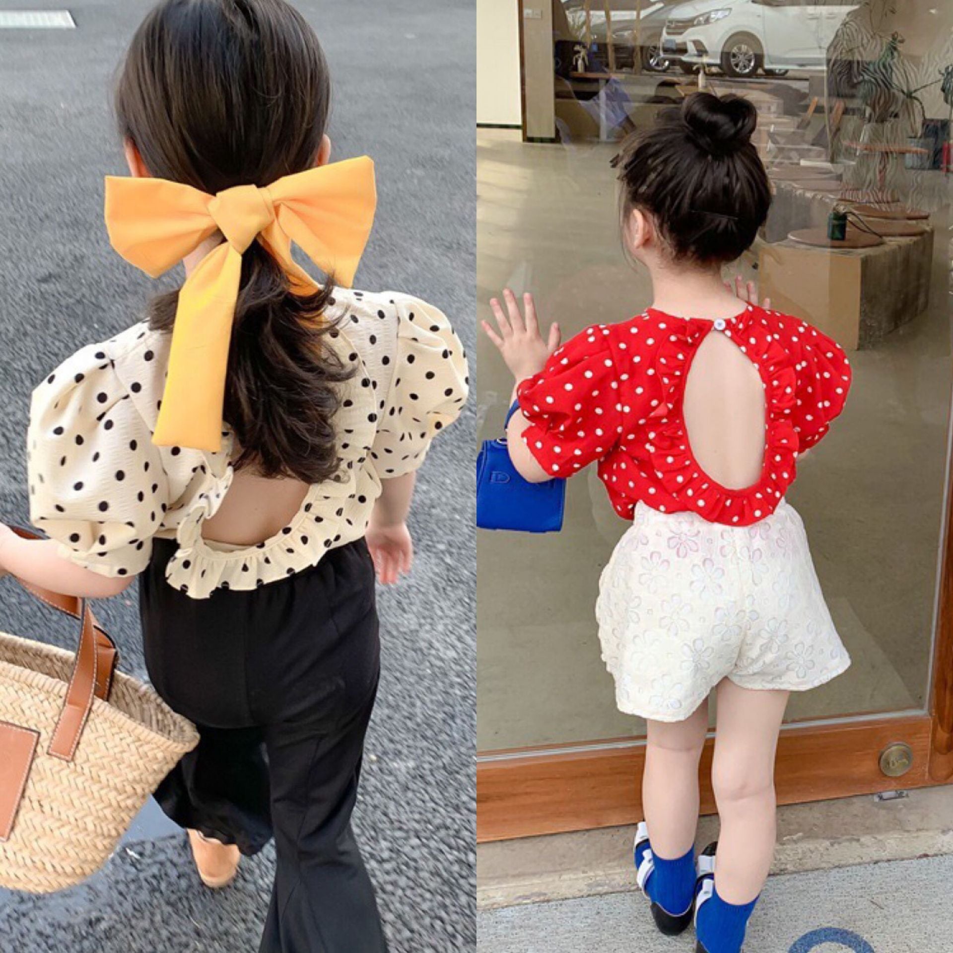 [507585] - Atasan Blouse Korean Style Anak - Half Spots