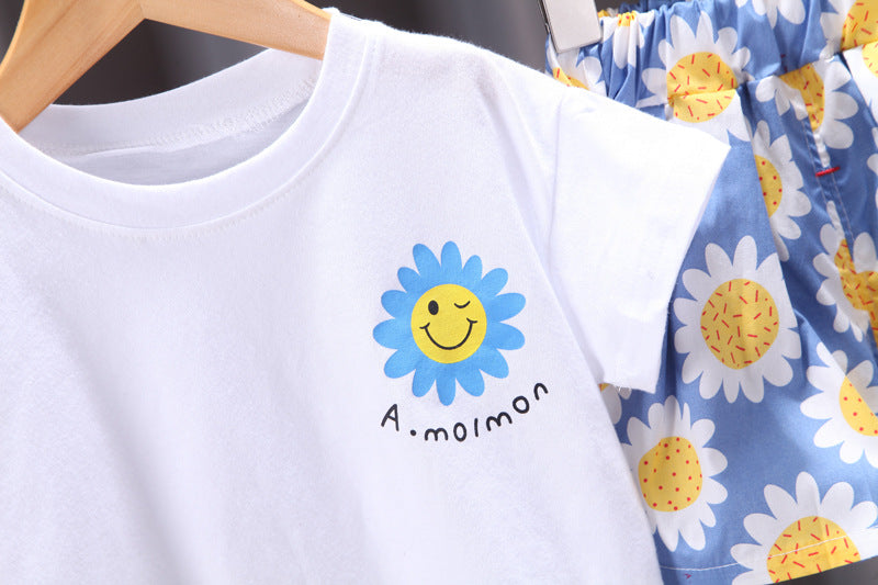[368401] - Setelan Kaos Santai Anak - Motif Sunflower