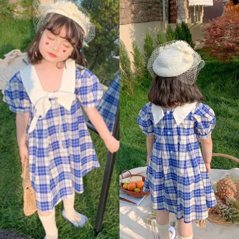 [507588] - Dress Korean Style Anak - Motif Cute Madras