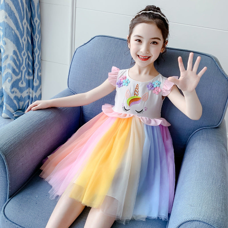 [363366] - Dress Fashion Anak Perempuan - Motif Unicorn Face