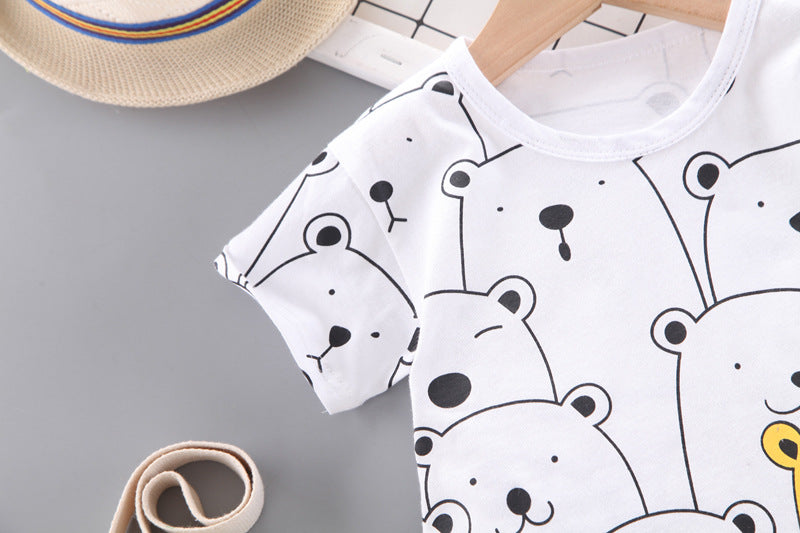 [368408] - Setelan Kaos Fashion Anak - Motif Animal Face