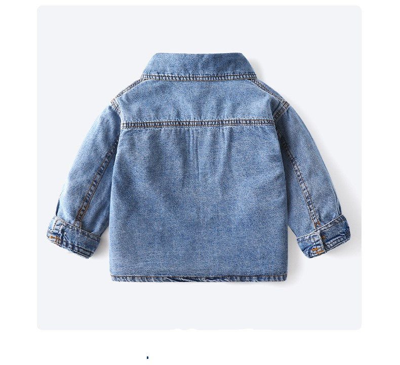 [119267] - Jaket Kemeja Jeans Style Anak - Motif Big Pockets