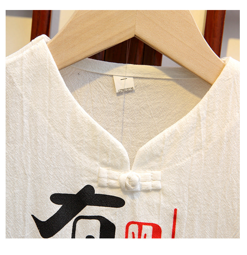[119288] -Setelan Kaos Keren Anak - Motif Chinese writing