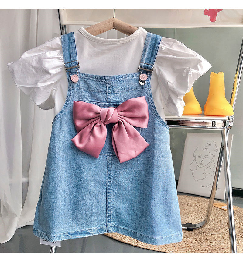[363340] - Setelan Overall Import Fashion Trend Anak Perempuan - Motif Butterfly Ribbon
