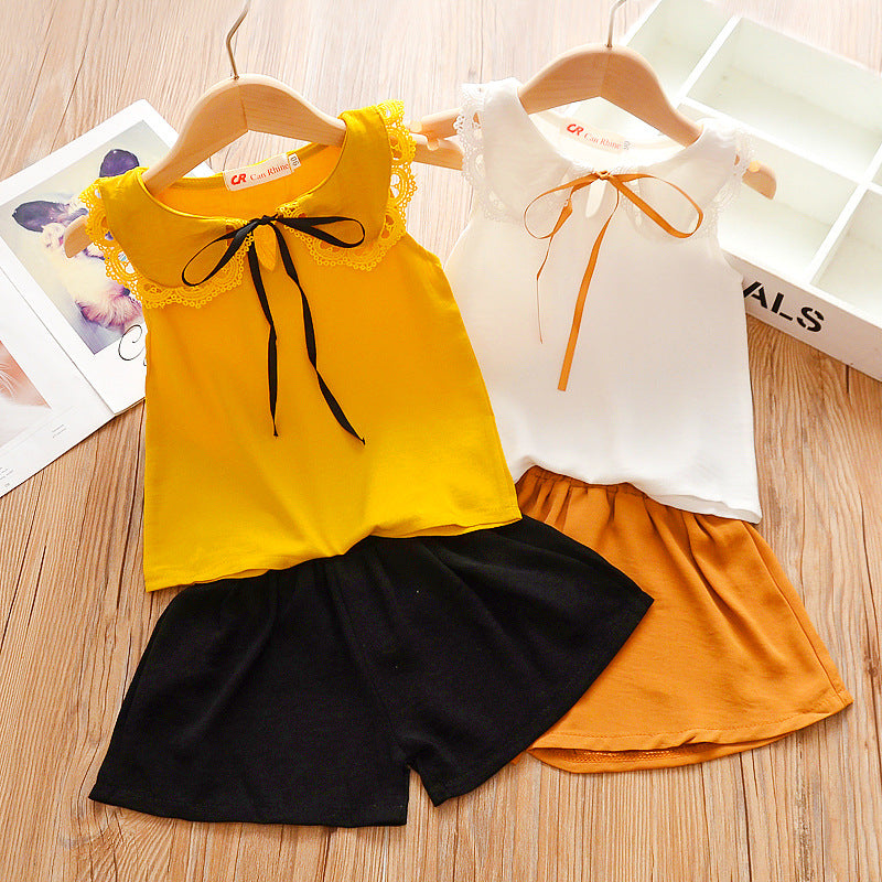 [368511] - Setelan Blouse Kutung Ootd Anak Perempuan - Motif Rope Collar