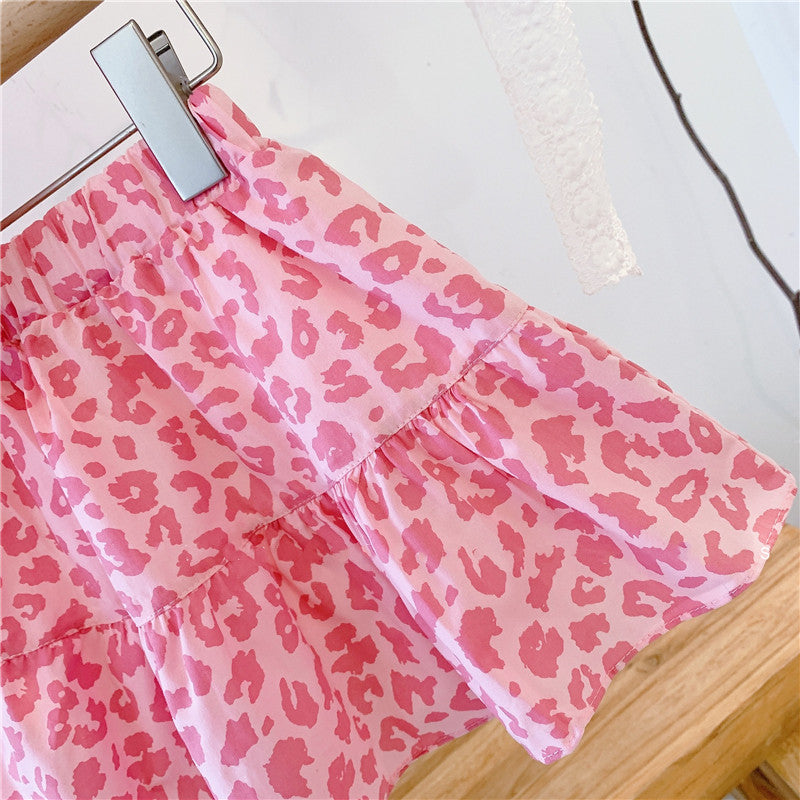[363447] - Setelan Blouse Crop Anak Fashion - Motif Pink Petals