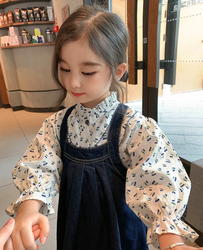 [363544] - Setelan Blouse Overall Kodok Anak Perempuan - Motif Little Lychee