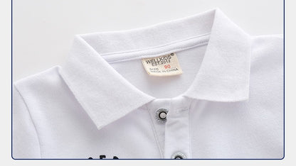 [513106] - Atasan Kaos Polo Fashion Anak Import - Motif Dino Glasses