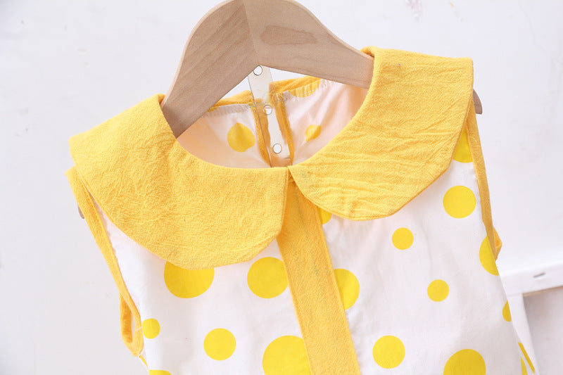 [368479] - Setelan Blouse Kutung Anak Fashionable - Motif Abstract Polkadot