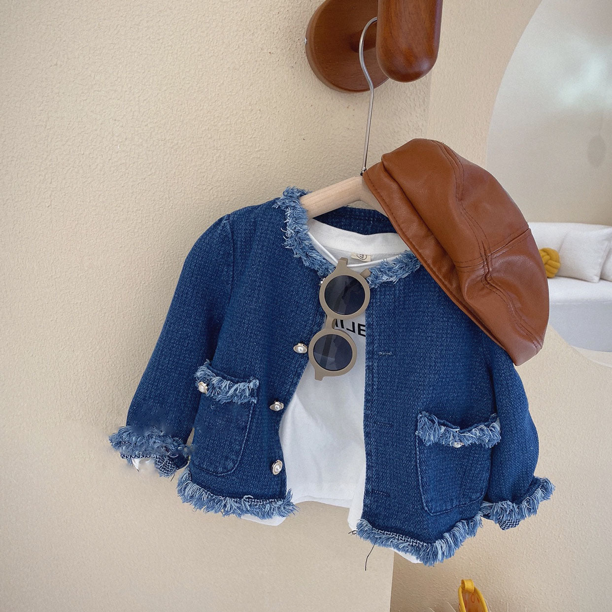 [507678] - Setelan Jaket Rok Pendek Import Anak Perempuan - Motif Lace Collar