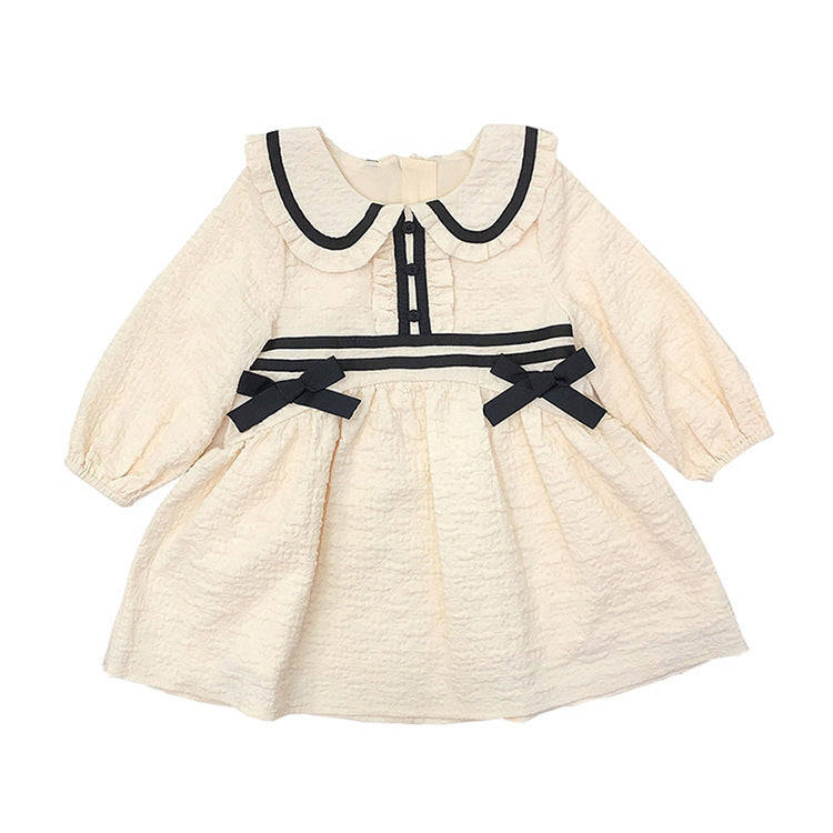 [507711] - Dress Kerah Renda Anak Perempuan - Motif Side Waistband