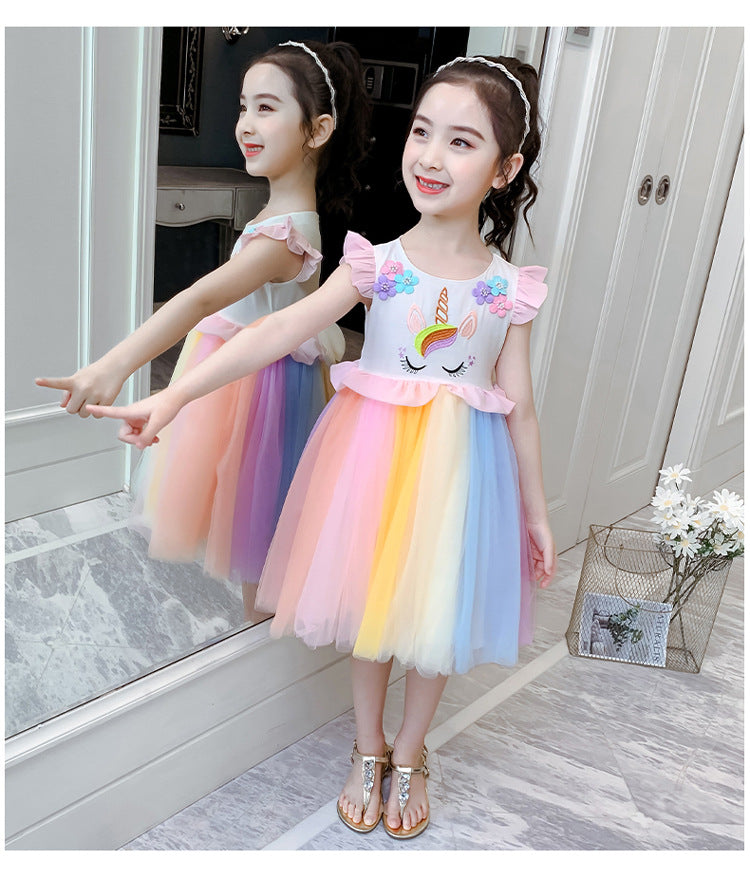 [363366] - Dress Fashion Anak Perempuan - Motif Unicorn Face