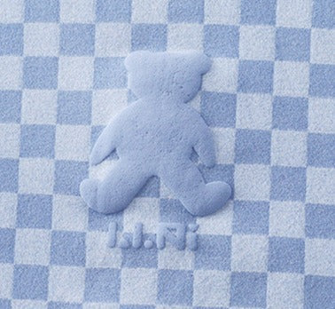 [225831-LIGHTBLUE] - Setelan Baju Tidur Piyama Anak Cowok Cewek - Motif Chess Bear