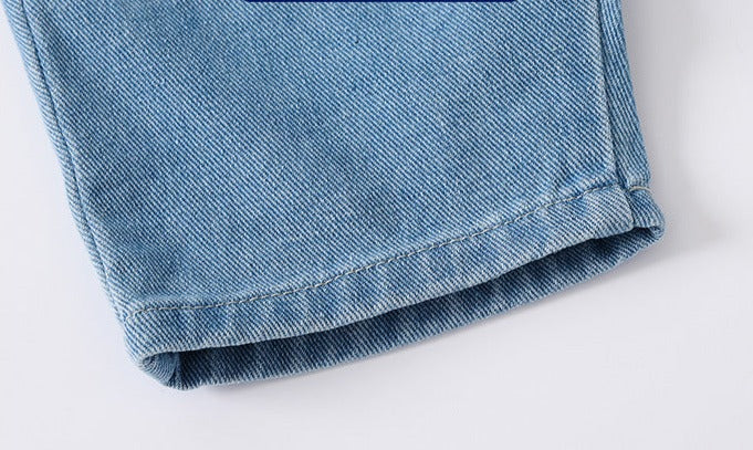 [513645] - Bawahan Celana Pendek Jeans Polos Anak Laki-Laki - Motif Plain Strip